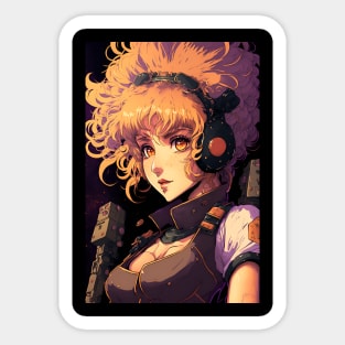 Anime Girl Space Soldier with Blond Hair Sticker